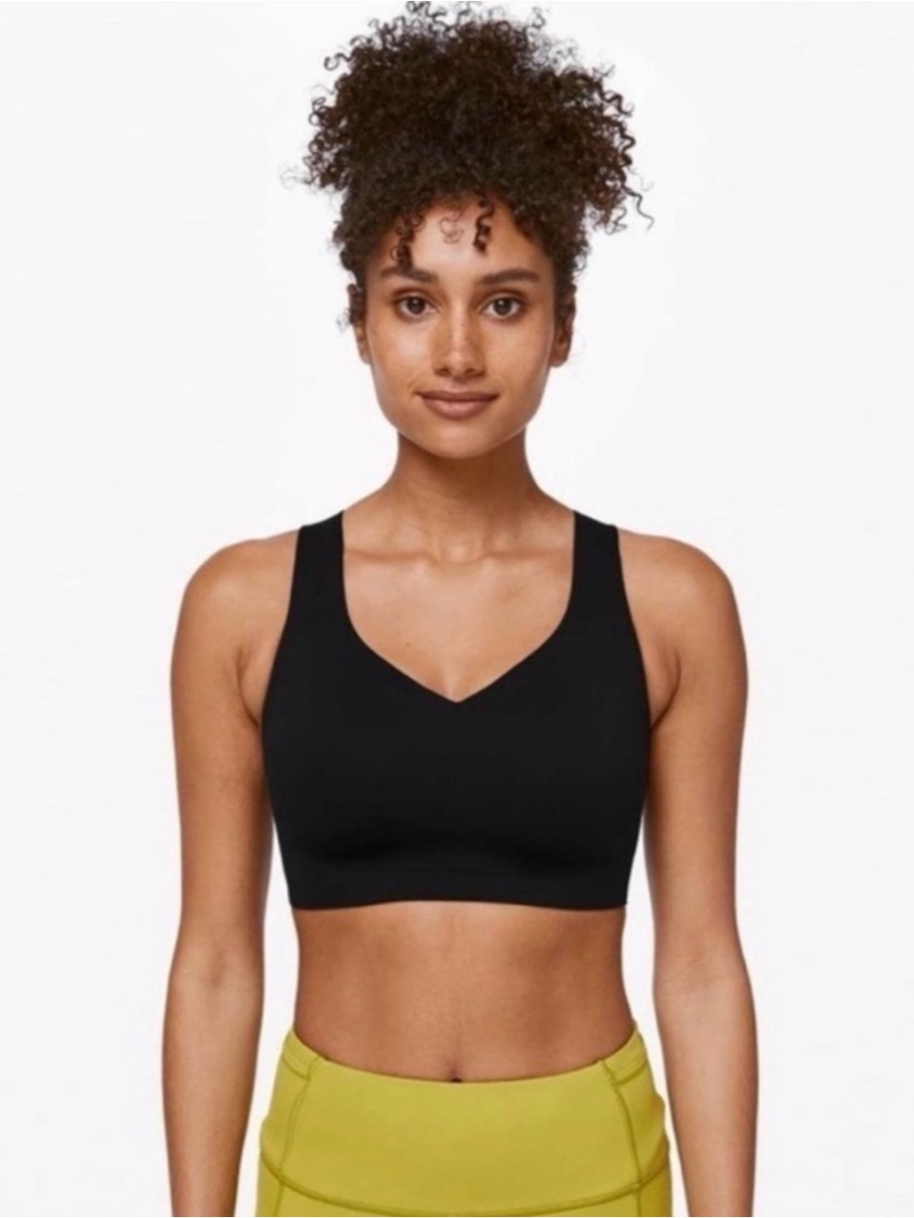 lululemon enlight weave back Black Light Support Sports Bra SZ 30DDD